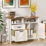 White Farmhouse 2-Drawer File Cabinet for Files