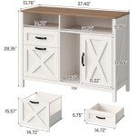 White Farmhouse 2-Drawer File Cabinet for Files