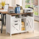 White Farmhouse 2-Drawer File Cabinet for Files
