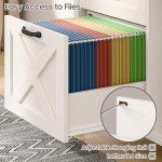 White Farmhouse 2-Drawer File Cabinet for Files