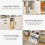 White Farmhouse 2-Drawer File Cabinet for Files