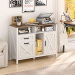 White Farmhouse 2-Drawer File Cabinet for Files