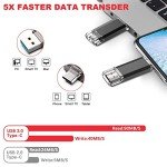 Vansuny 256GB Dual Type C USB Flash Drive