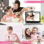 Upgraded 2024 1080P Digital Camera for Kids - Pink