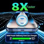 MFi Certified 60W Dual PD USB-C Car Charger