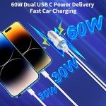 MFi Certified 60W Dual PD USB-C Car Charger