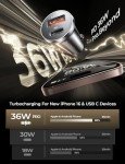 iPhone 16 Fast Car Charger Adapter, Dual USB