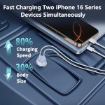 MFi Certified 60W Dual PD USB-C Car Charger