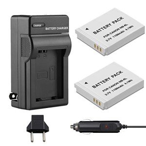 Mliepow NB-6L Battery and Charger Kit - 2 Pack