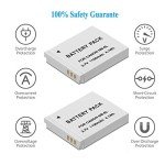 Mliepow NB-6L Battery and Charger Kit - 2 Pack