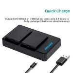 LP-E10 Battery Pack & USB Dual Charger Kit