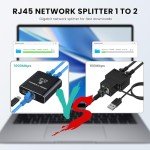 HRSDEIE Gigabit Ethernet Splitter for Dual Connections