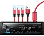 Pioneer MVH-X390BT Media Receiver & USB Charging Cable Bundle