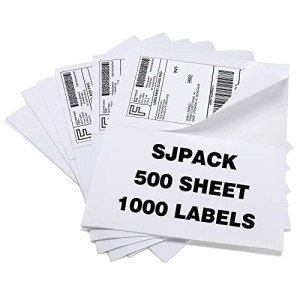 SJPACK 1000 Self-Adhesive Shipping Labels - 8.5"x5.5