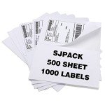 SJPACK 1000 Self-Adhesive Shipping Labels - 8.5"x5.5