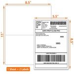 SJPACK 1000 Self-Adhesive Shipping Labels - 8.5"x5.5