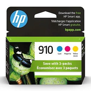 HP 910 Ink Cartridges: Cyan, Magenta, Yellow