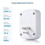 2-Pack Single Outlet Surge Protector, 2205 Joules