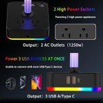 RGB Headphone Stand with Charger and USB Ports