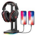 RGB Gaming Headphone Stand with USB Ports
