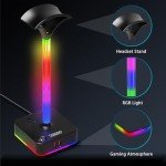 RGB Headphone Stand with Charger and USB Ports