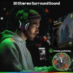 WESEARY Wireless Gaming Headset with Noise Cancellation