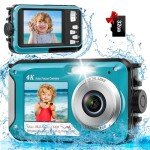 4K Waterproof Underwater Camera with Dual Screens
