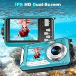 4K Waterproof Underwater Camera with Dual Screens