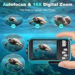 4K Waterproof Underwater Camera with Dual Screens