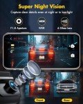 GKU 4K Dual Dash Cam with 64GB SD Card
