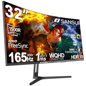SANSUI 32-Inch Curved WQHD Gaming Monitor