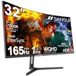 SANSUI 32-Inch Curved WQHD Gaming Monitor