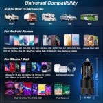 38W Dual Port USB C Car Charger - 2 Pack