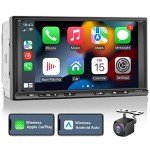 7-Inch Touchscreen Double Din Car Stereo with Wireless CarPlay