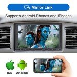 7-Inch Touchscreen Double Din Car Stereo with Wireless CarPlay