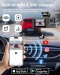 3 Channel 4K WiFi Dash Cam with 32GB Card