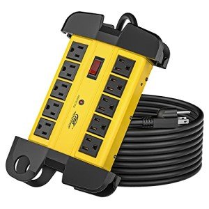 Heavy Duty 10-Outlet Metal Power Strip