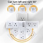 USB Outlet Extender with 6 AC and 3 USB Ports