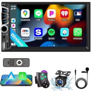 7" Double Din Car Stereo with Wireless CarPlay