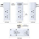 USB Outlet Extender with 6 AC and 3 USB Ports