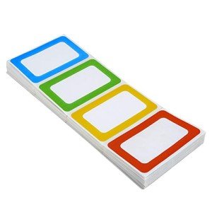 Colorful Border Name Tag Stickers - 200 Pack