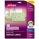 Avery Matte Clear Printable Address Labels, 200 Pack