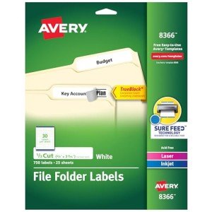 Avery TrueBlock File Folder Labels - 750 Pack