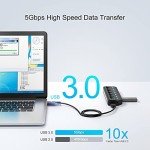 ONFINIO 7-Port USB 3.0 Hub with Switches