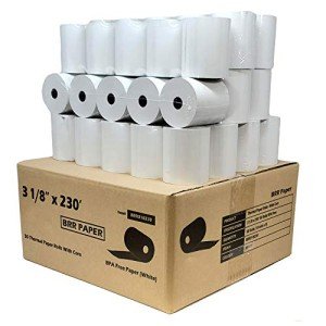 3 1/8" x 230' BPA-Free Thermal Paper Rolls - 50 Pack