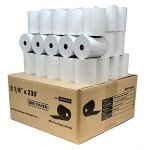 3 1/8" x 230' BPA-Free Thermal Paper Rolls - 50 Pack