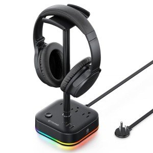 TROND RGB Headphone Stand with USB Ports