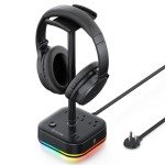 TROND RGB Headphone Stand with USB Ports