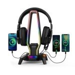 Jimonyer RGB Headphone Stand with USB Ports