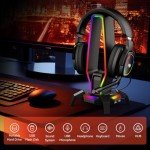Jimonyer RGB Headphone Stand with USB Ports